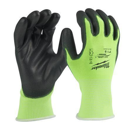 Рукавиці робочі сигнальні Hi-Vis MILWAUKEE, з опором порізам 1/A рівня, розмір 10/XL, (12 пар) 4932492916 фото