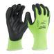 Рукавиці робочі сигнальні Hi-Vis MILWAUKEE, з опором порізам 1/A рівня, розмір 10/XL, (12 пар) 4932492916 фото 2